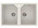 Кухонная мойка из искусственного камня Uperwood ECON UPD-402-001, прямоугольная, 2 чаши, белая матовая