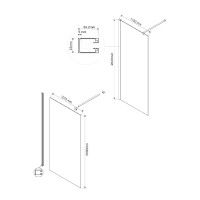 Душевая перегородка Walk-In VSW-1H110CLGM, 1100*2000, вороненая сталь, стекло прозрачное