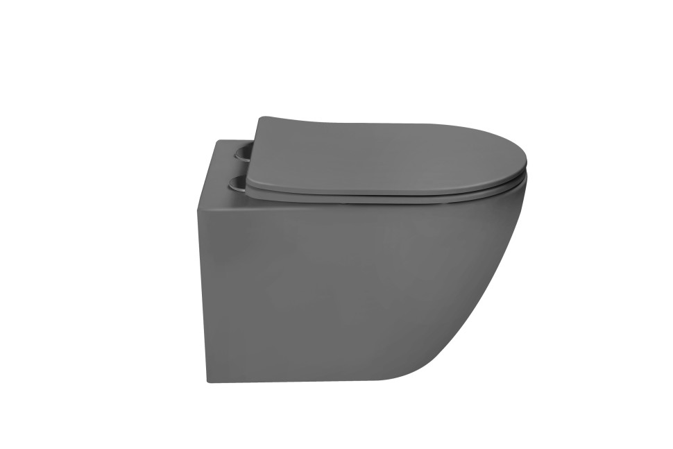 Унитаз подвесной Globo VT1-14TMA Tornado, цвет антрацит матовый, ультратонкое soft-close сиденье