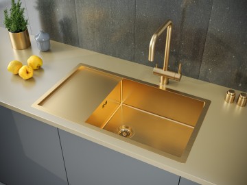 Мойка нерж. сталь GERBERG 78F UNI, PM217844-BG, брашированное золото, 780х440мм, Paulmark