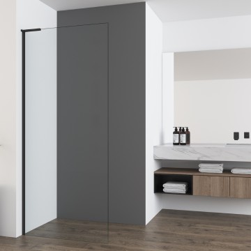 Душевая перегородка Волк-Ин (Walk-In) VSW-7HA900CLB, 900*2000, черный матовый, стекло прозрачное
