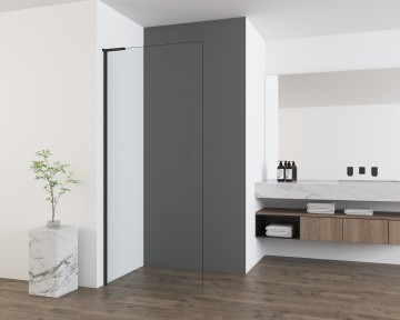 Душевая перегородка Волк-Ин (Walk-In) VSW-7HA900CLB, 900*2000, черный матовый, стекло прозрачное