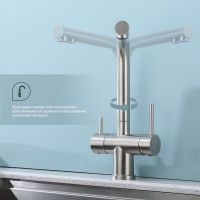 Смеситель Splenka для кухни с подключением к фильтру питьевой воды S70.61.05 Сатин