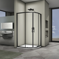 Душевой угол Veconi Rovigo RV-08B, 1000x800x1900, черный, стекло прозрачное