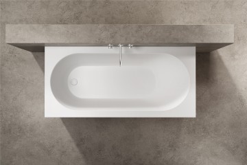 Ванна встраиваемая Солид Серфейс (Solid Surface) Vincea VBT-8SB1-1600, 1600*750*471, белая матовая