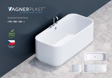 Акриловая ванна VAGNERPLAST Сантопа / Santopa 170x80 free