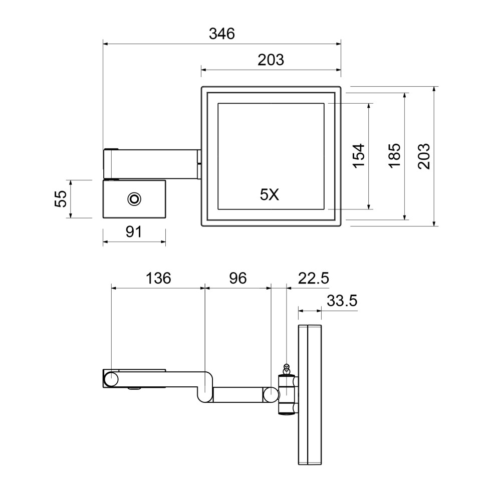 Зеркало с подсветкой Timo Selene 17074/17 золото матовое