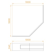 Экран для душевого поддона RGW NT/CL-S (1000x1000)