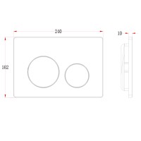 Кнопка смыва Veconi FLUSH V2, FLV2-CM, 240х162х10, пластик, хром матовый