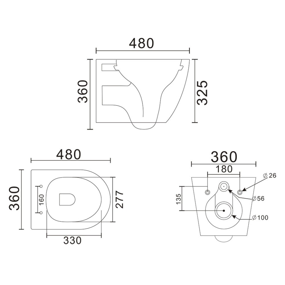 Унитаз подвесной Veconi Ando VAN-48TGR