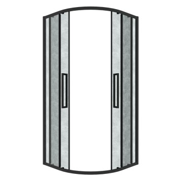 Душевое ограждение Grossman Cosmo 301.K33.02.9090.21.02 (90х90х195) четверть круга,раздвижная,черный матовый,стекло шиншилла, 1 место