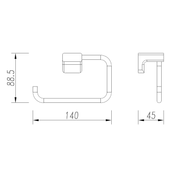 AQM7306MB Tivoli Держатель туалетной бумаги, черный матовый