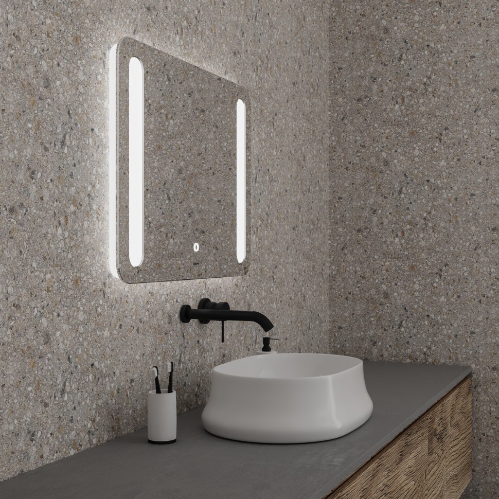 Зеркало LARA (900*800*45) LED с сенсорным выключателем и гравировкой