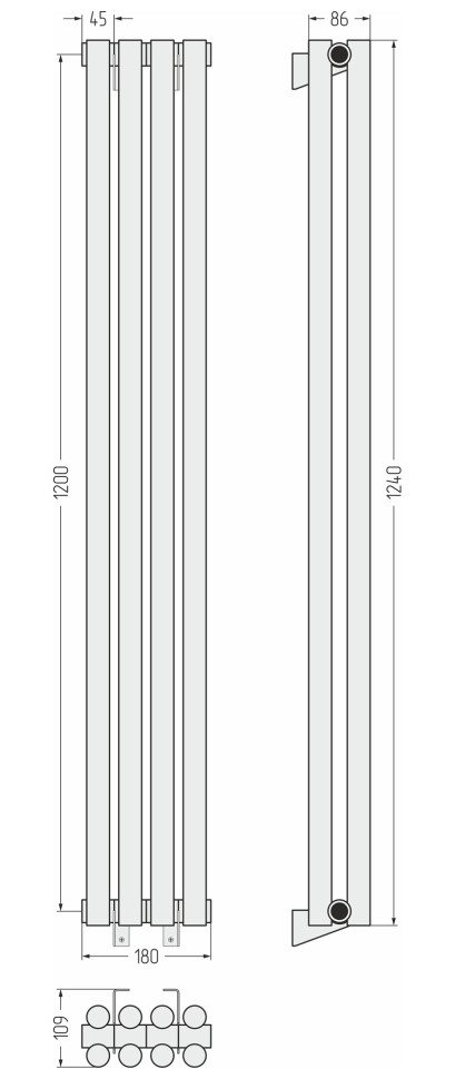 Эстет-11 1200х180 4 секции
