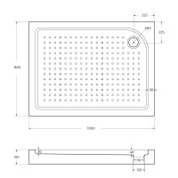 Акриловый поддон BelBagno TRAY-BB-AH-100/80-15-W-R
