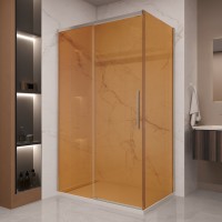 Душевой уголок Стелла (Stella) VSR-1ST9012GSBN, 1200*900, брашированный никель, стекло янтарь