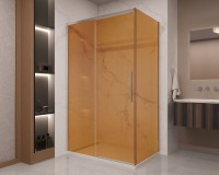 Душевой уголок Стелла (Stella) VSR-1ST9012GSBN, 1200*900, брашированный никель, стекло янтарь