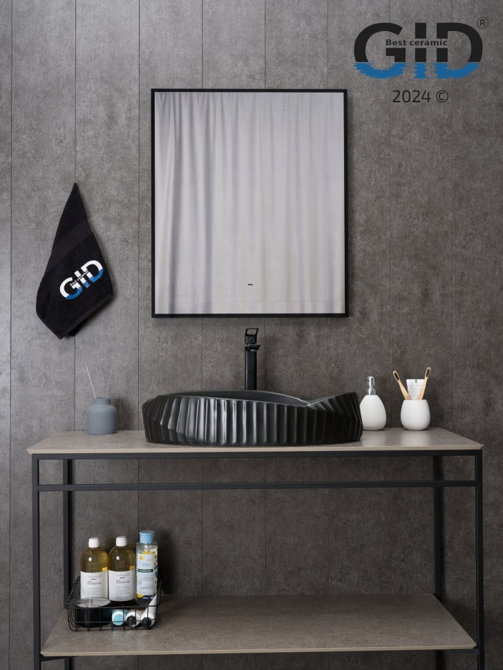 Раковина Gid Bm888 53358 накладная черная матовая 60x38.5x13.5