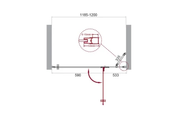 Душевая дверь BelBagno KRAFT-60/60-C-Cr-R