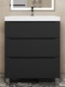 Тумба под раковину 70 см, Uperwood Tanos, напольная, черная, 3 ящика