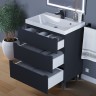 Тумба под раковину 70 см, Uperwood Tanos, напольная, черная, 3 ящика