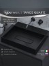 Раковина накладная прямоугольная, Uperwood Tanos Quartz 50 см, без отверстия для смесителя, черная, уголь