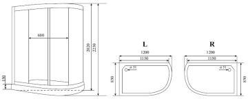 Timo Standart T-1102 R душевая кабина 120*85*220, турецкая баня хамам
