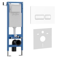 Комплект 2в1 IBERICA BLANCA инсталляция SILENCIO MINI, кнопка смыва ESTI-R белый глянцевый (IB.001M.211)