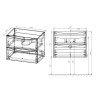 База под раковину Mia 650 подвесная, 2 выкатных ящика soft close, G.White
