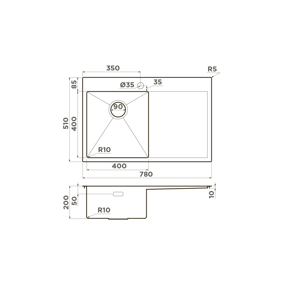 Кухонная мойка Omoikiri Akisame 78-L-LG нерж. сталь/светлое золото