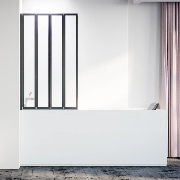 Шторка на ванну Veconi Palau PL-74BL, 900x1500, черный, стекло прозрачное