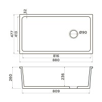 Кухонная мойка Omoikiri Tokara 88-U/I-WH Glossy Natceramic/белый глянцевый