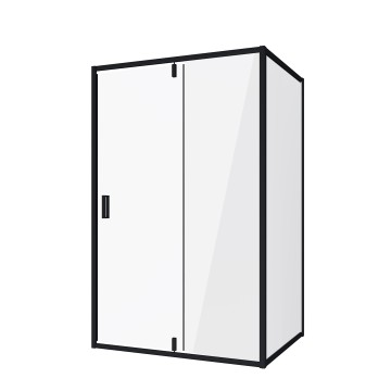 Душевое ограждение Niagara Nova NG-83-11AB-A80B (110х80х195) прямоугольник,черный,дверь распашная,стекло прозрачное,2 места