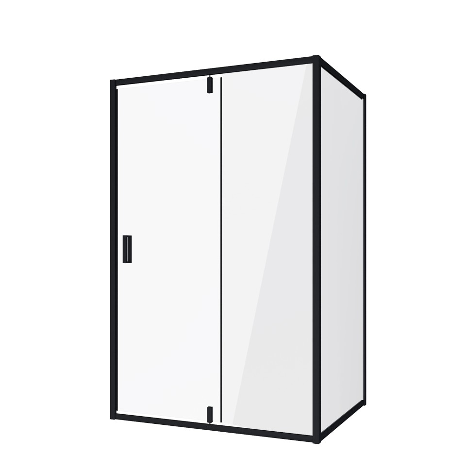 Душевое ограждение Niagara Nova NG-83-11AB-A80B (110х80х195) прямоугольник,черный,дверь распашная,стекло прозрачное,2 места