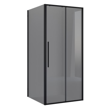 Душевое ограждение Niagara Nova NG-85-11TB-TB80-34 (110х80х195) прямоугольник,черный матовый,дверь раздвижная,стекло тонированное,2 места