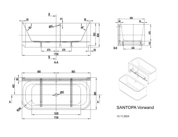 Акриловая ванна VAGNERPLAST Сантопа / Santopa 170x80