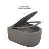 Унитаз подвесной BERGES EGO XL, матовый серый, микролифт, быстросъёмное