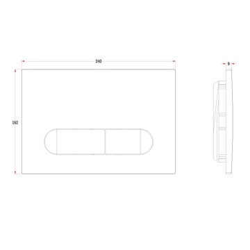 Кнопка смыва Veconi FLUSH V3, FLV3-CM, 240х162х9, пластик, хром матовый