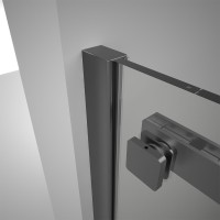 Душевой угол Veconi Rovigo RV-075GR, 1500х900х2000 графит брашинг, стекло прозрачное