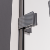 Боковая панель Veconi Premium Alassio SP GR, 1000x2000, брашированный графит, стекло прозрачное осветленное