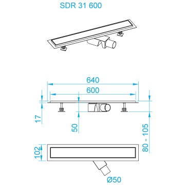Душевой трап RGW SDR-31B (600)