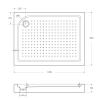 Акриловый поддон BelBagno TRAY-BB-AH-120/80-15-W-L
