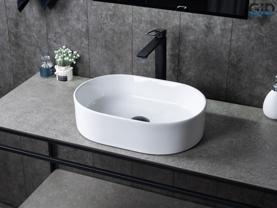 Раковина Gid N1330 51239 накладная белая 46.5x32x12