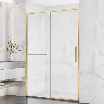 Душевая дверь Слим Софт (Slim Soft) VDS-1SS150CLG, 1500, брашированное золото, стекло прозрачное