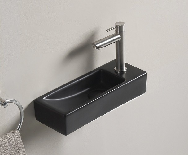 Раковина Gid Bm9271L 62202L подвесная черная матовая 38.0x14.5x8