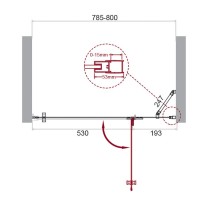 Душевая дверь BelBagno KRAFT-60/20-C-Cr-R