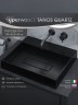 Раковина накладная прямоугольная, Uperwood Tanos Quartz 50 см, без отверстия для смесителя, черная, космос