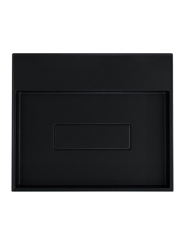 Раковина накладная прямоугольная, Uperwood Tanos Quartz 50 см, без отверстия для смесителя, черная, космос