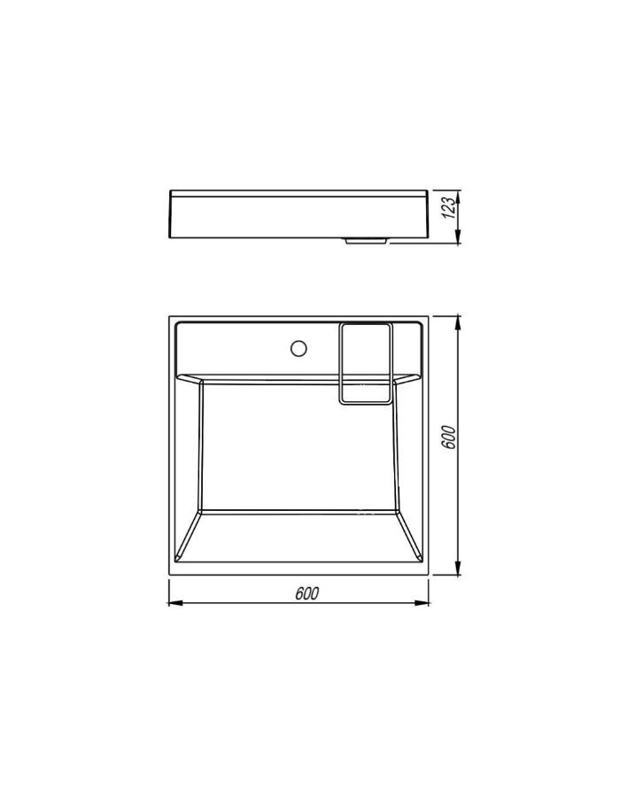 Раковина над стиральной машиной Uperwood Naomi Quartz, 60*60 см, серый шёлк