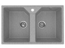 Кухонная мойка из искусственного камня Uperwood ECON UPD-402-003, прямоугольная, 2 чаши, серая матовая